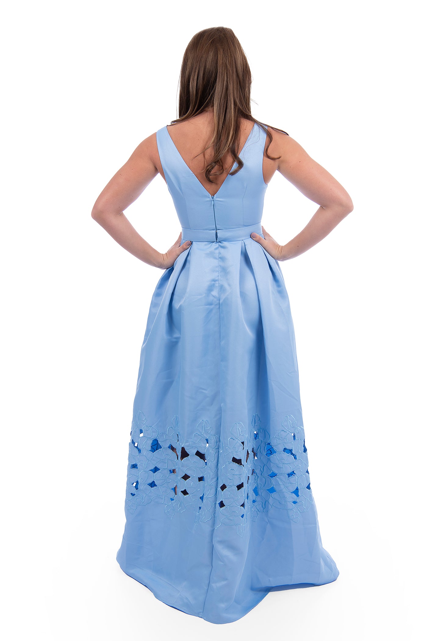 Malina, long light blue evening gown