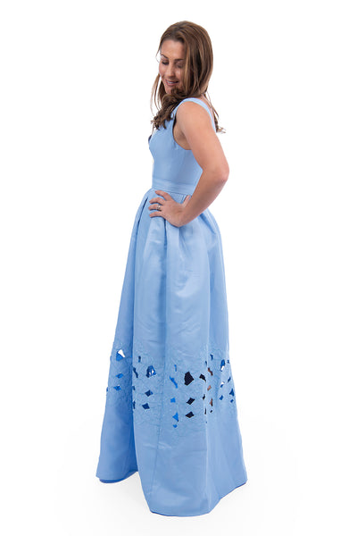 Malina, long light blue evening gown