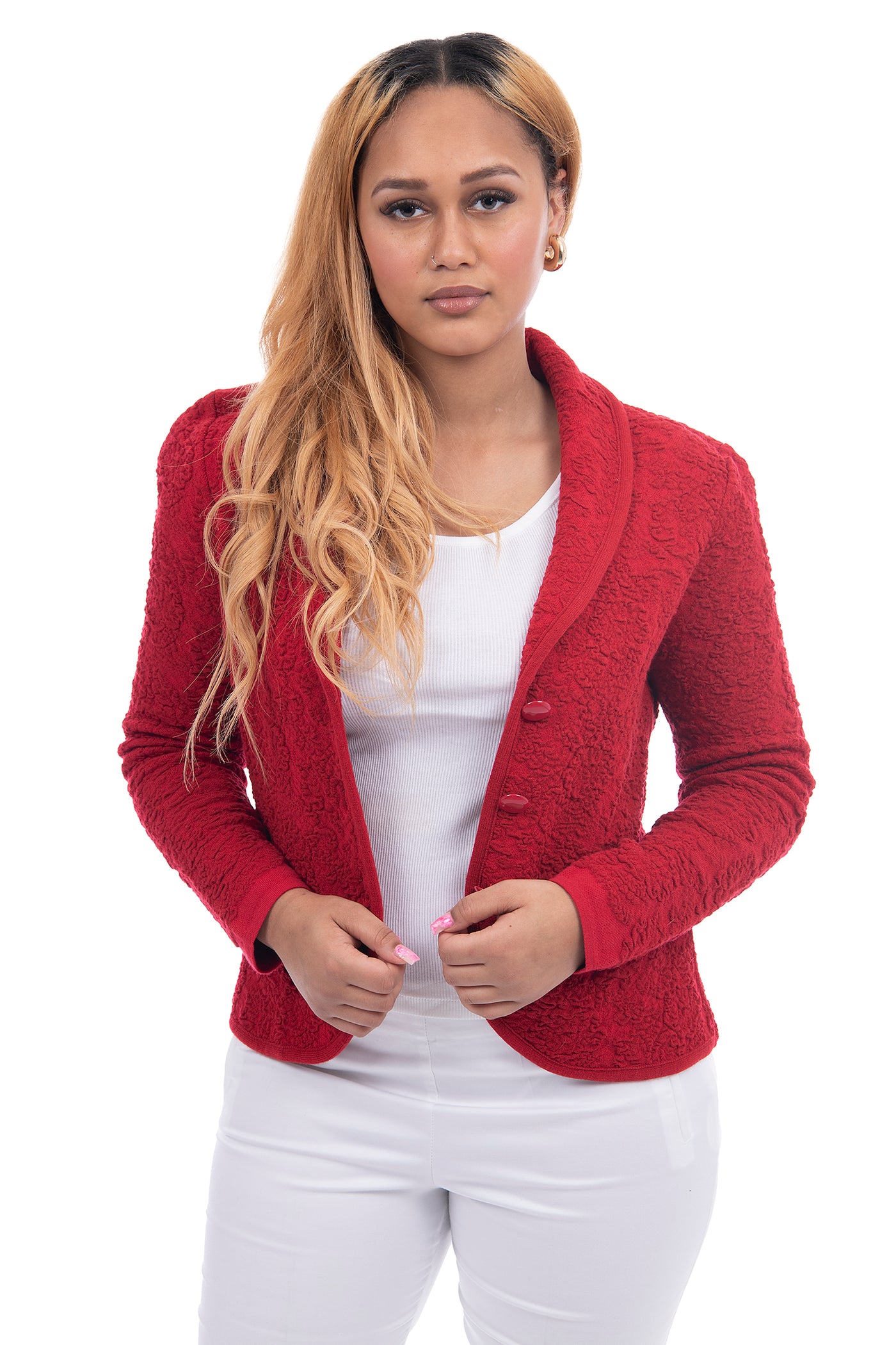 Madeline bright red short jacket