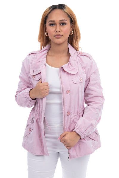 Basler, pink rain coat