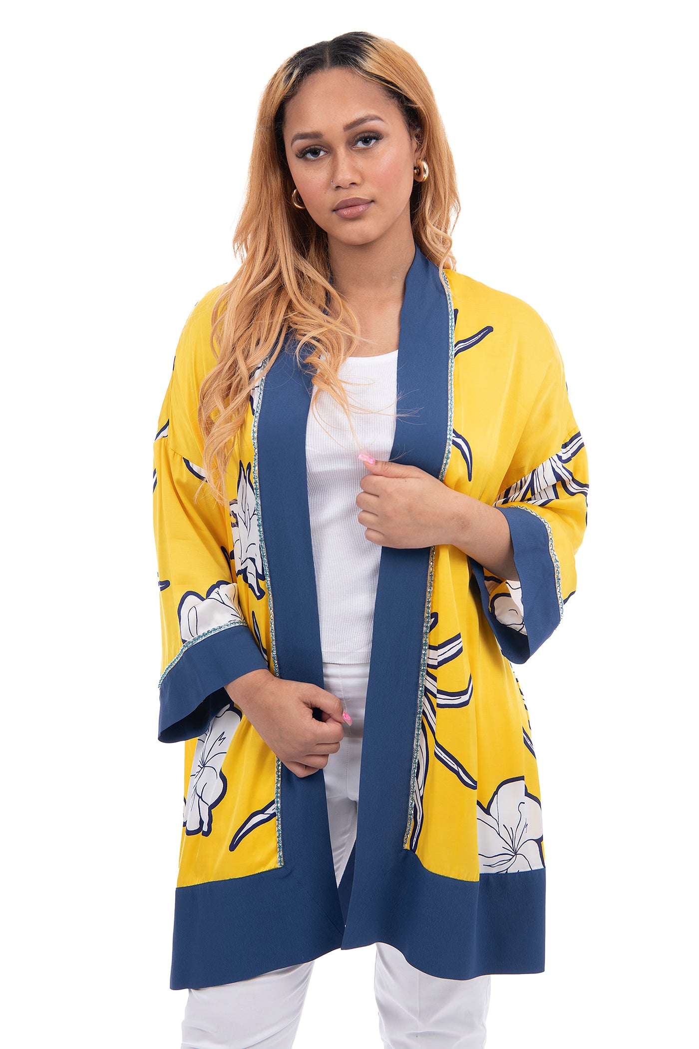 Pinko Kimono Yellow & Blue