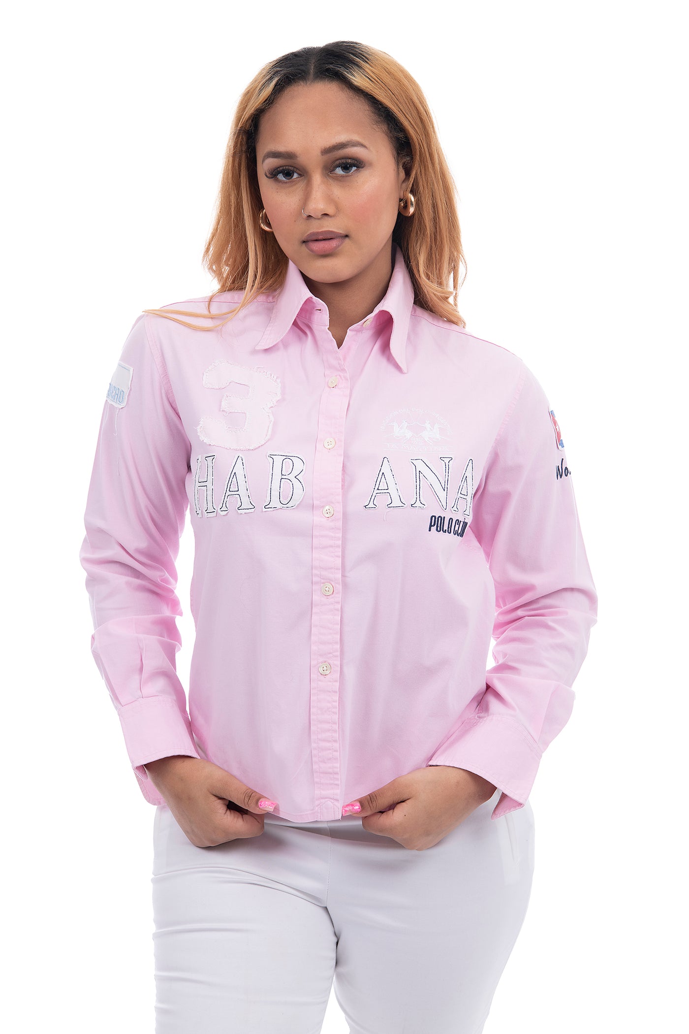 La Martina pink shirt patch no 3