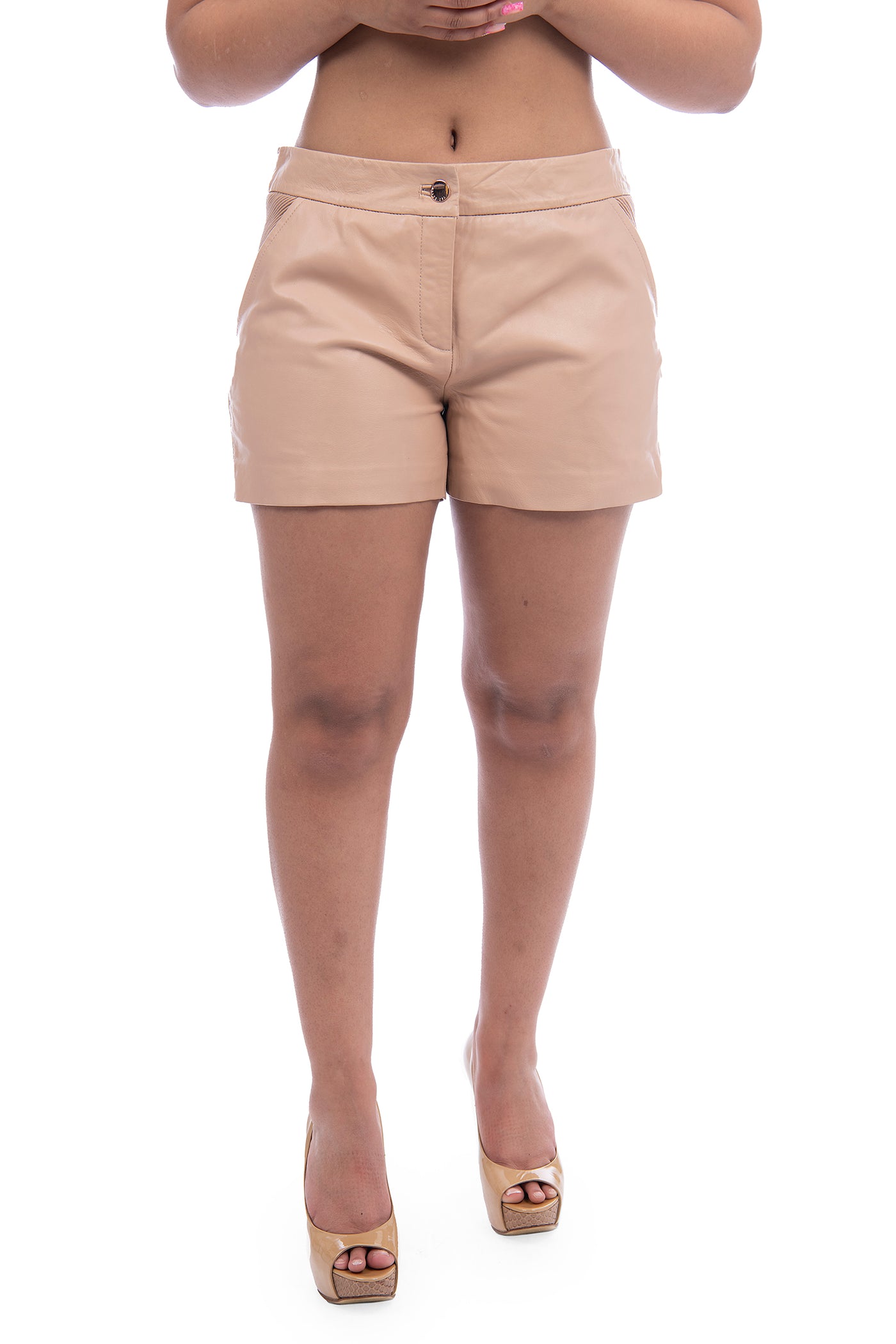 Ted Baker beige leather shorts, brand new
