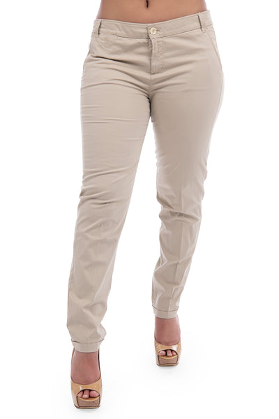 Massimo Dutti beige casual fit trousers