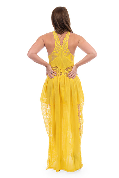Stella McCartney Yellow crochet maxi dress