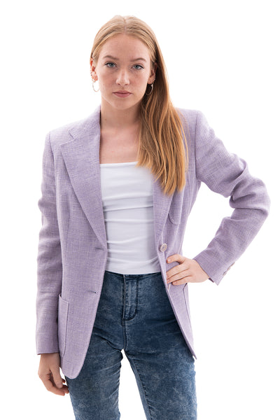 Vintage max mara linen Purple tailored blazer