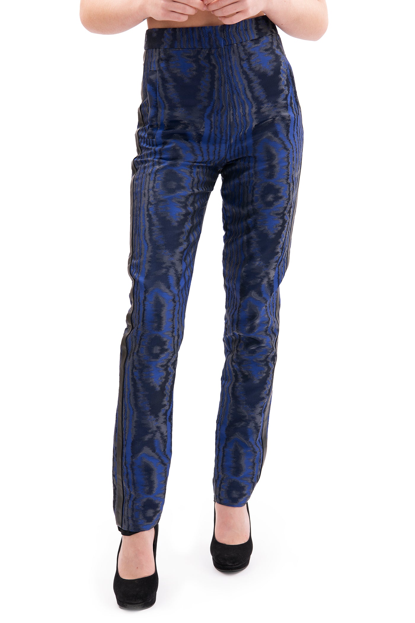 Christopher Kane blue and black trousers moire super