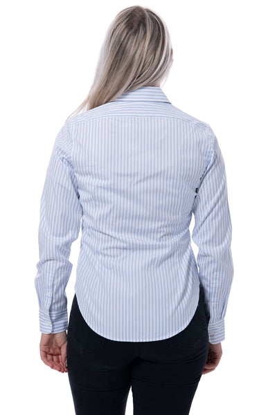 Ralph Lauren pale blue and white stripped shirt