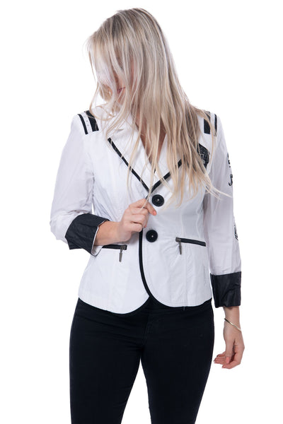 Airfield authentic signature white jacket with black trim