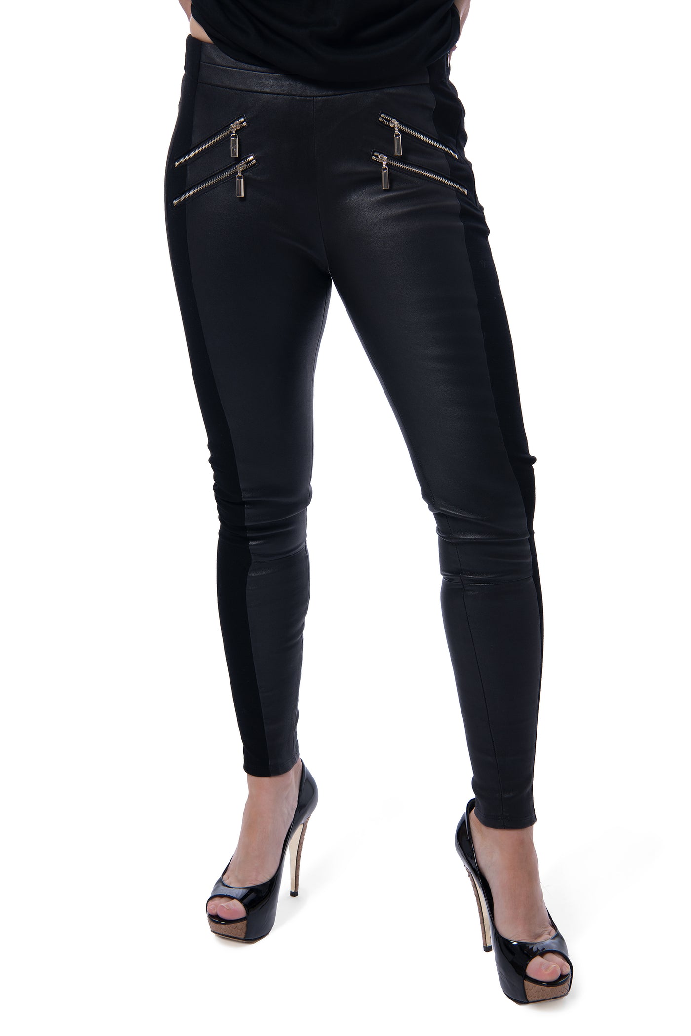 SPEZIALE Peruna Black Leather Trousers