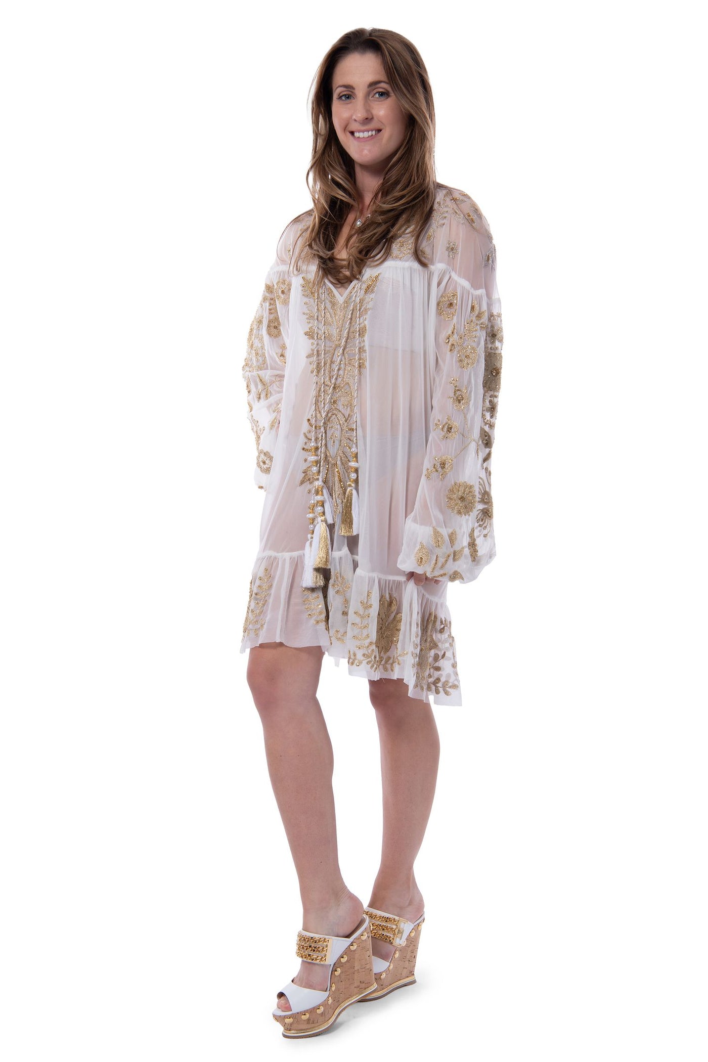 Diamond for Eden sun Kaften with gold embroidery and tassels