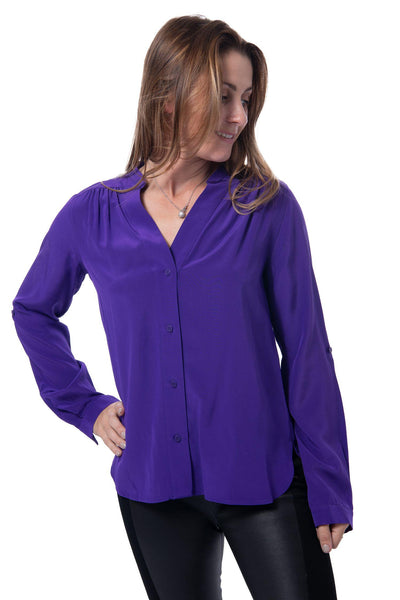 Diane Con Furstenberg Purple Silk Blouse