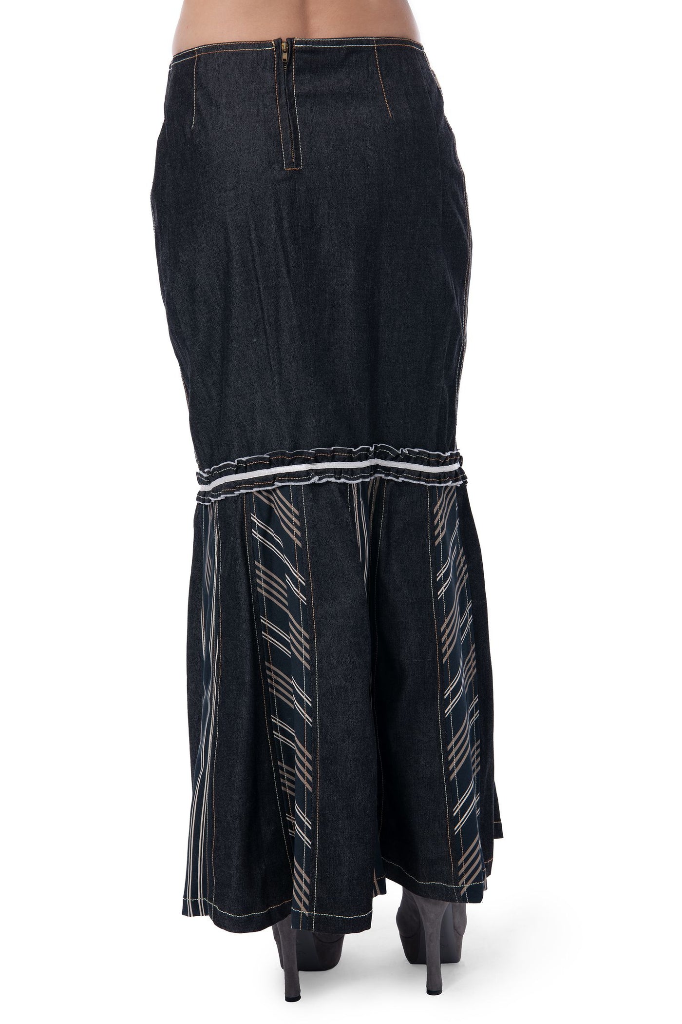 Cappopera Vintage denim maxi skirt