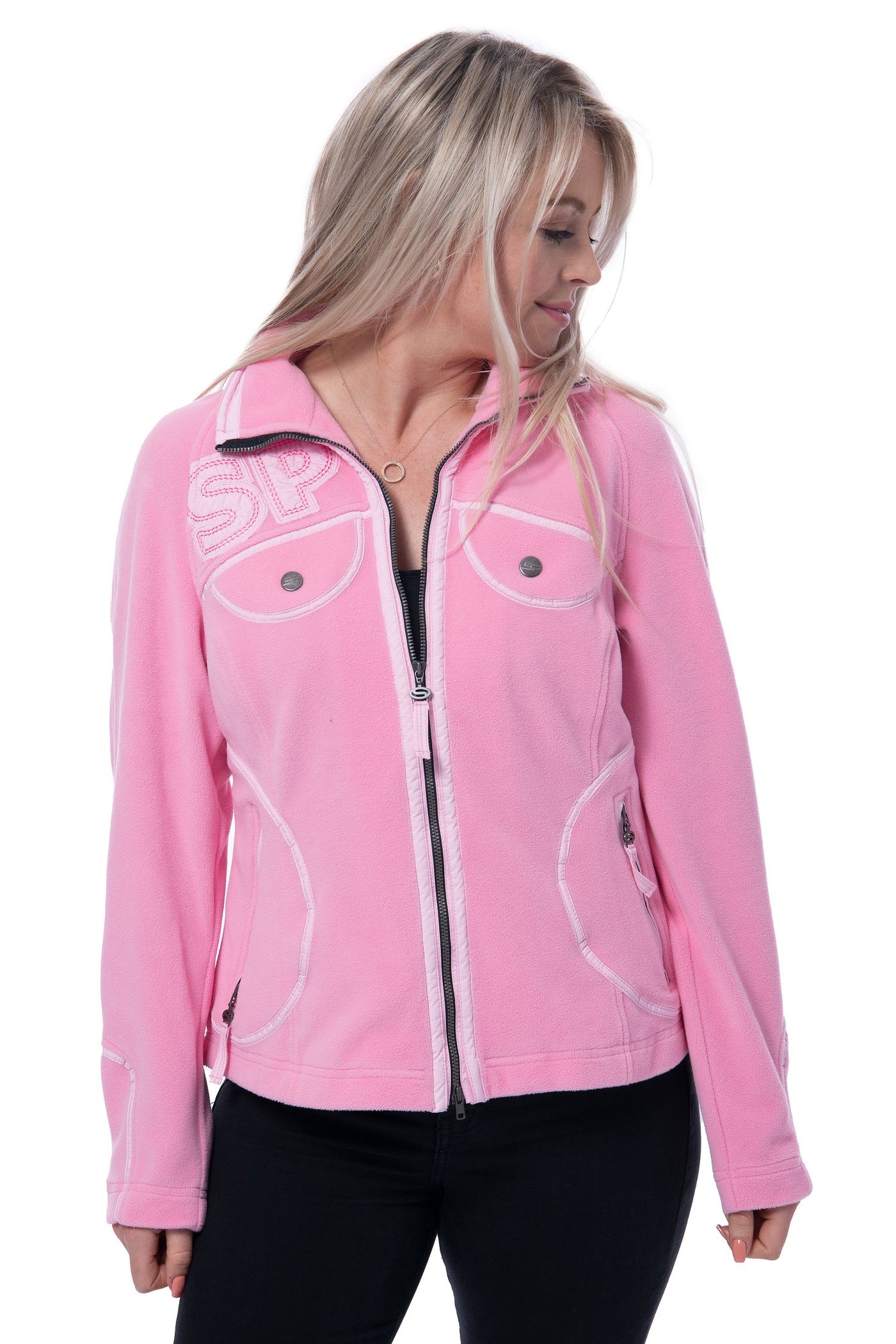 Sportalm pink fleece zip up jumper