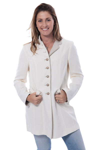 Madeleine midi cream and beige linen jacket