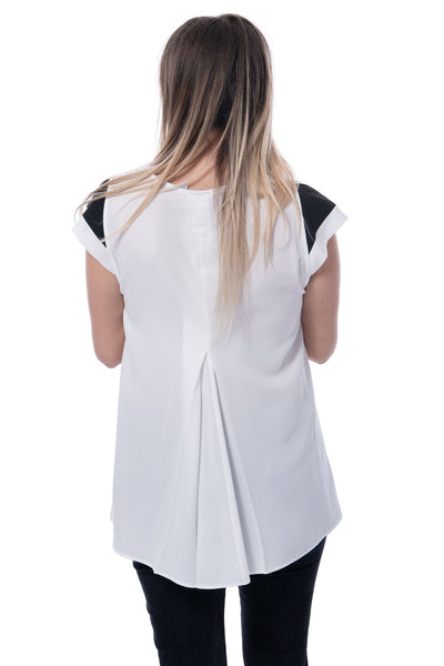 Anne Fontaine white shirt with black panels
