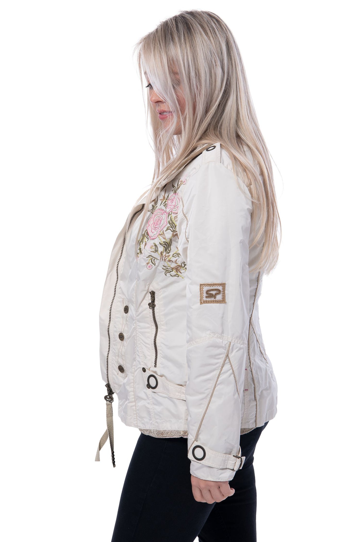 Sportalm shower proof cream embroidered jacket