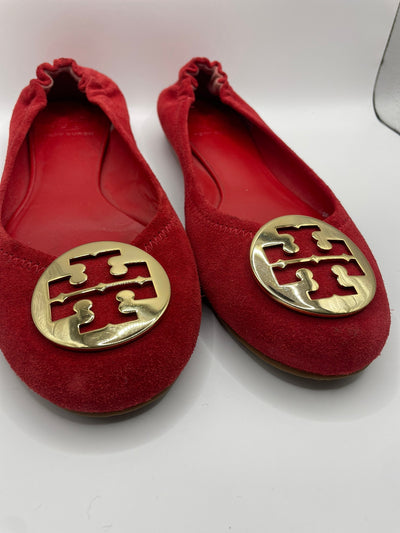 Tory Burch red suede pumps size 39.5