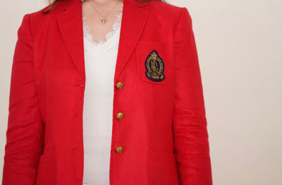 Ralph Lauren red Linen blazer size 10